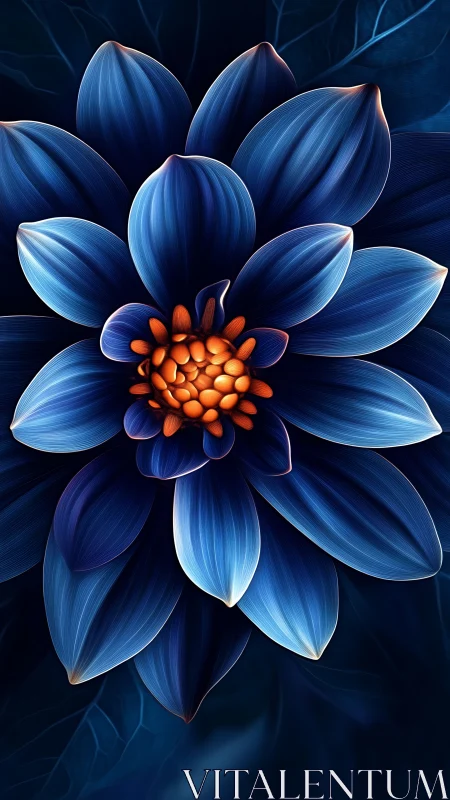 Cobalt Dream Blooms with Golden Fire at its Heart