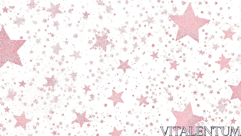 Powder-soft pink stardust drifting across quiet white skies.