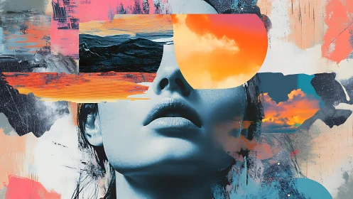 Dreamscapes Through Sunglasses Of Sky and Colorful Clouds.