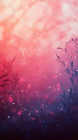 Twilight petal haze over sparkling dream meadowscape.