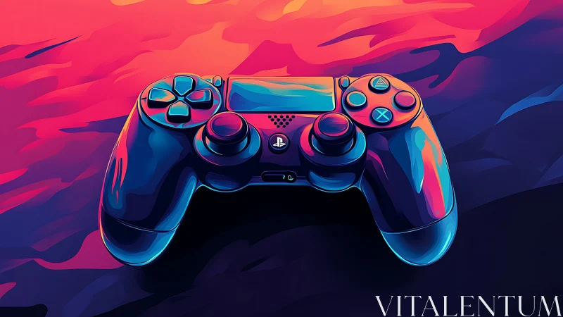 Vibrant Gaming Controller Glowing with Neon Energy.