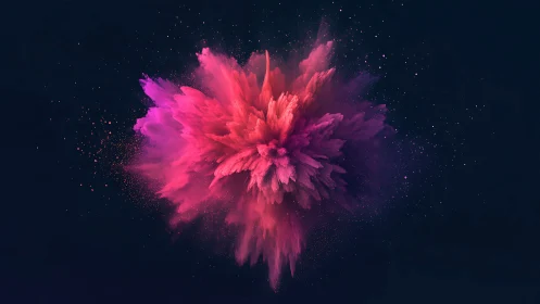 Vibrant magenta powder burst on deep midnight background.