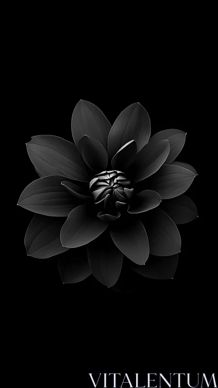 Elegant Black Lotus Blossom Captures Light and Shadow