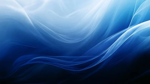 Abstract blue light waves form layered translucent gradients