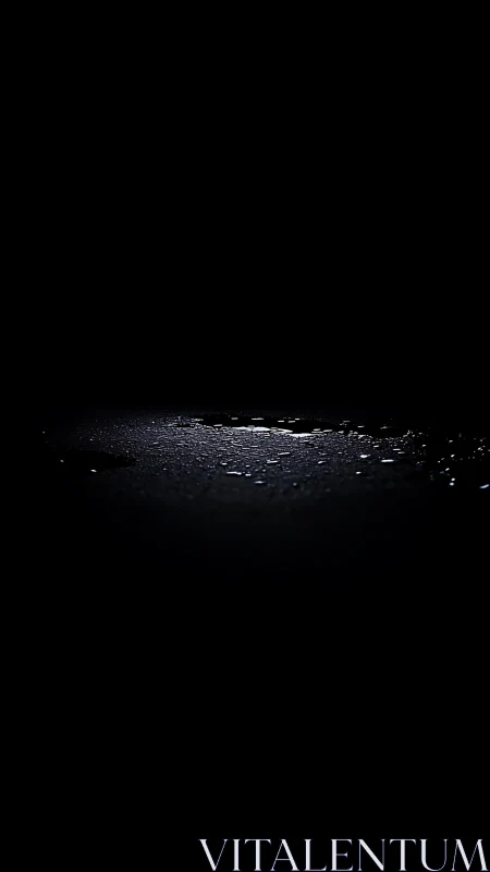 Low key macro study isolates wet asphalt surface texture