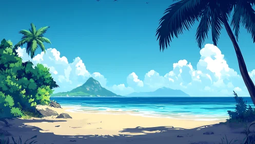 Tropical Beach Paradise Awaits With Sandy Shore