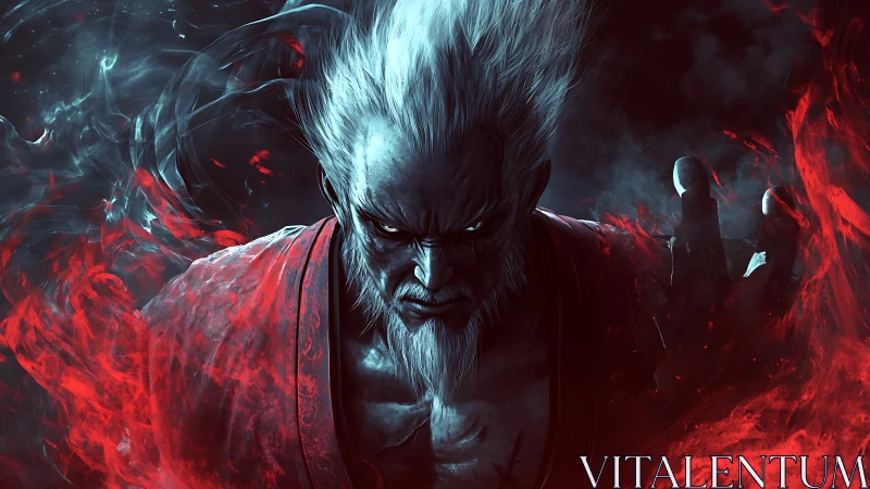 Elder warlock ignites crimson storms with a single glare