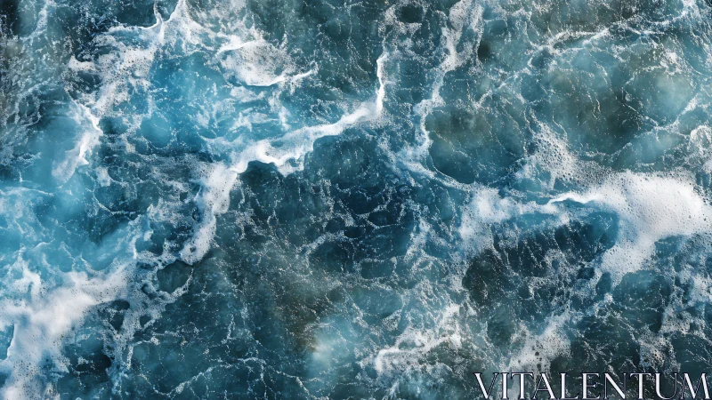 Photorealistic aerial study of turbulent ocean surface patterns.