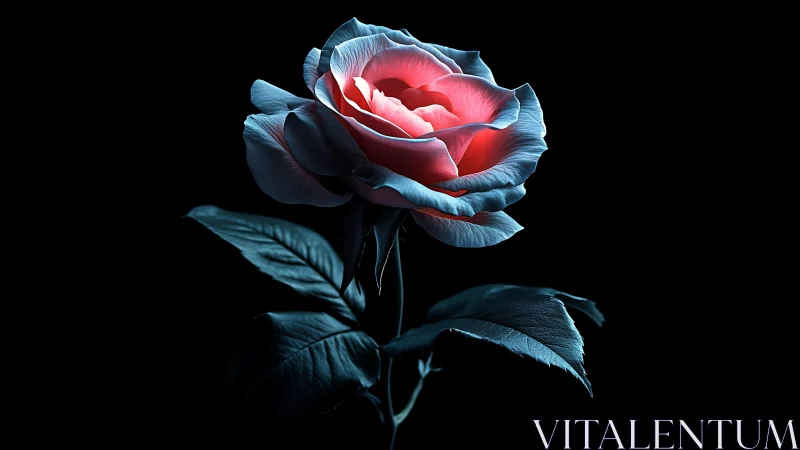 Neon Rose Blooms in Twilight Glow.