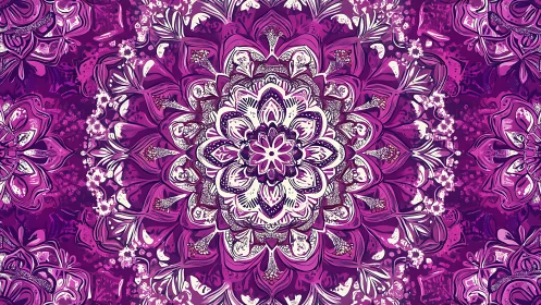 Radial mandala ornament in layered magenta vector symmetry.
