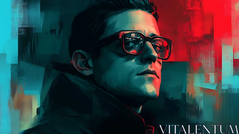 City lights reflected in a cool, confident night wanderer.