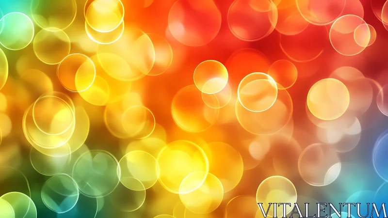 Soft glowing circles drift through a kaleidoscope of light