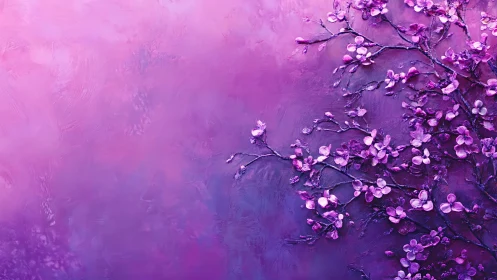 Magenta Reverie: Cherry Blossoms Dance in Luminous Purple Dreams.