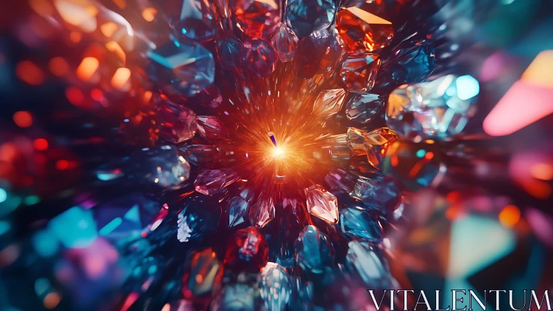 Radiant crystal vortex around glowing light core.