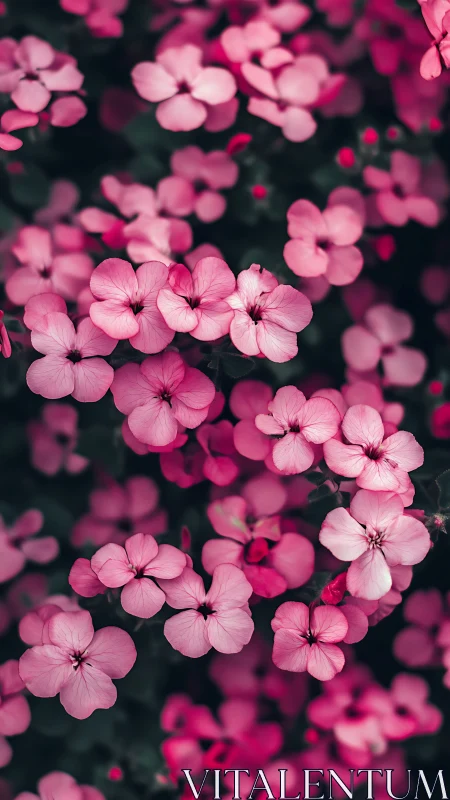 Pink Geranium Cluster: Botanical Macro Study with Depth Separation.