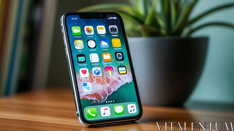 iOS Smartphone Displays Multicolor App Grid Layout With Notch Screen Architecture
