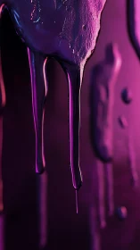 Neon drip cascade in electric violet chrome glowscape.