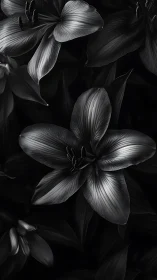Botanical Contrast: Monochromatic Floral Study with Dramatic Chiaroscuro.