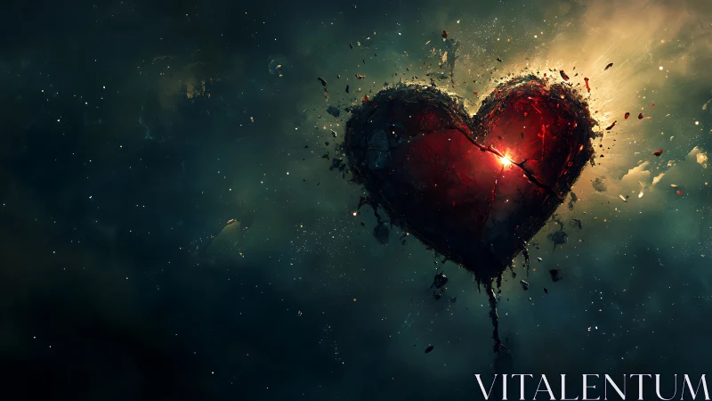 Heart-shaped celestial structure emits radiant light in starfield.