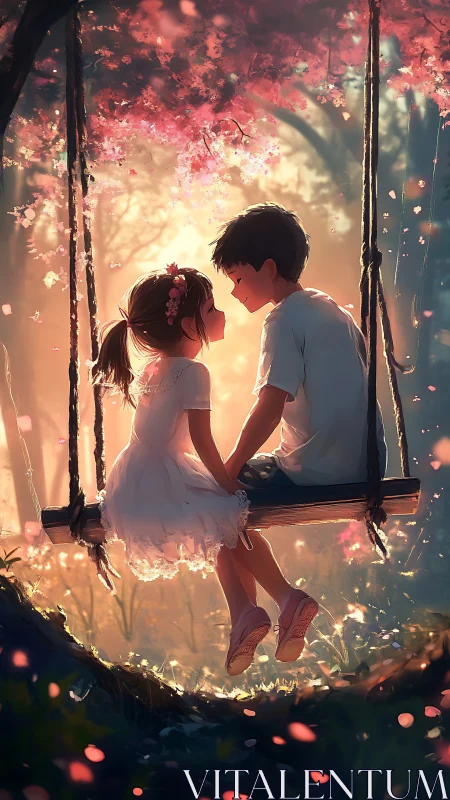 Blossoms and First Love on a Swing.