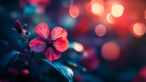 Vibrant Pink Flower Bokeh. Macro botanical composition.