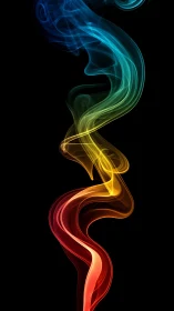 Multicolor volumetric smoke trail shows spectral gradient flow