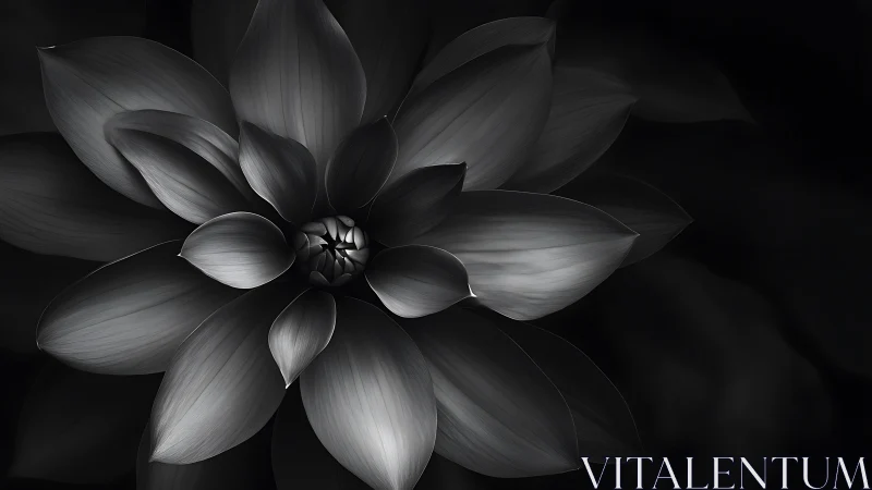 Luminous Petals in Grayscale: A Lotus Blooms in Silence.