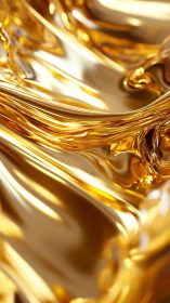 Liquid gold metallic folds with high-gloss reflective highlights