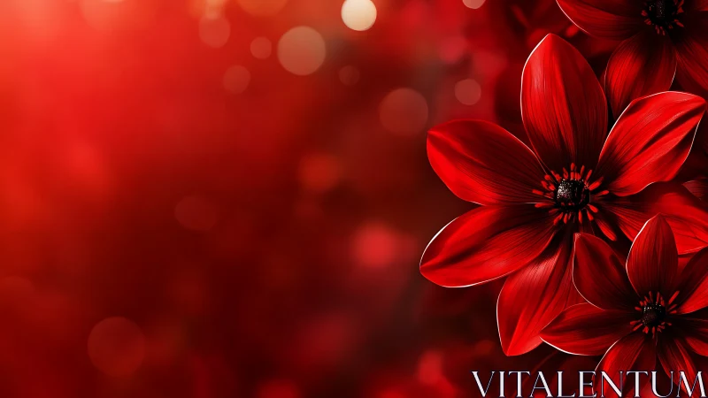 Crimson Petals Dancing Through Velvet Darkness.