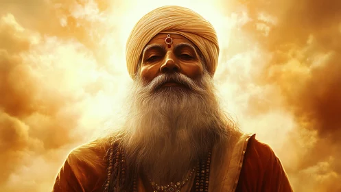 Golden sky elder bathed in gentle, timeless light.