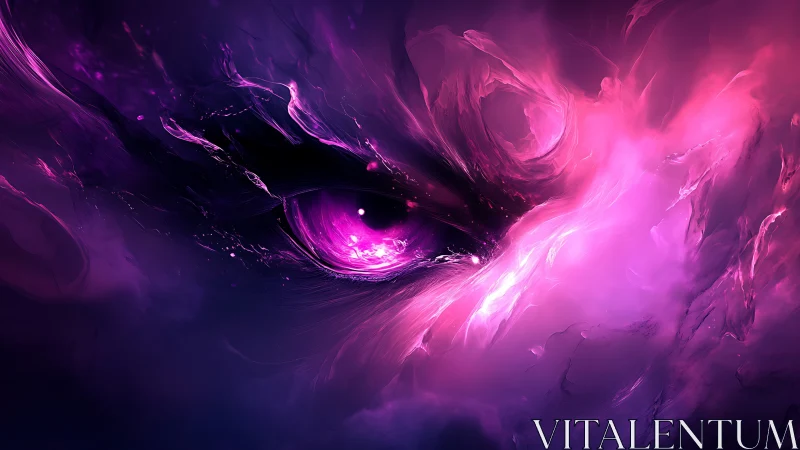 Cosmic violet eye emerges from nebular vortex in deep space