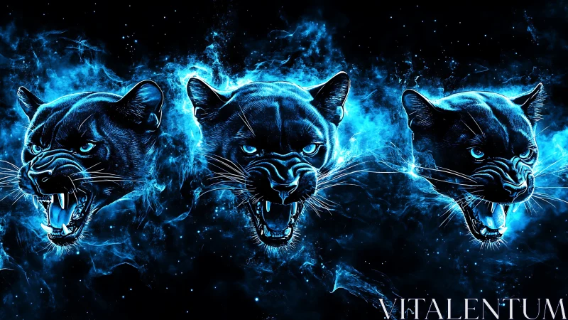 Three Electric Panthers Conjure Cosmic Fury