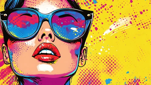 Neon daydream diva soaking in a splash-soaked pop horizon.