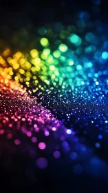 Shimmering rainbow lights dancing across dreamy darkness.