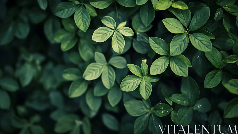Gentle green leaves sharing a calm, cozy forest moment.