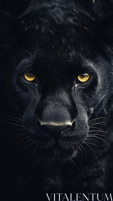 Golden-Eyed Shadow: Panther's Hypnotic Gaze.