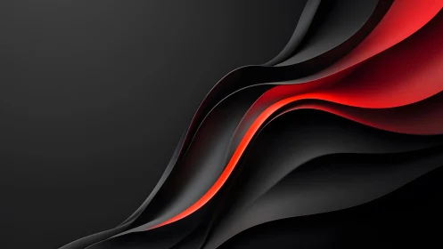 Elegant abstract black and red wavy lines digital background.
