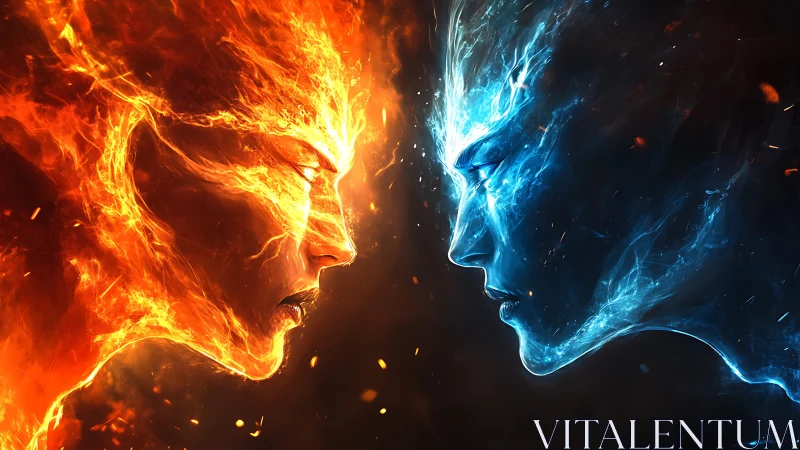 Fire and Ice Heads in Opposition