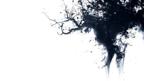 Minimalist ink bloom with asymmetric negative space field.