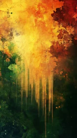 Sunburst cascade melting through deep forest gloom.