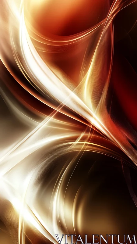 Copper and ivory light trails forming dynamic abstract wavefields