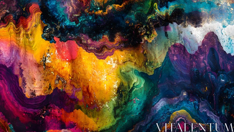 Vivid Abstract Fluid Art With Swirling Colors and Dynamic Motion.