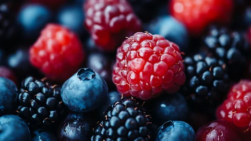 Juicy berries glow in a colorful, mouthwatering close-up