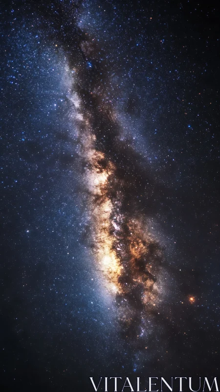 Milky Way galaxy core framed by dense star field sky.