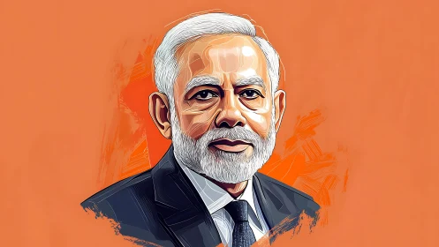 Digital portrait illustration of mature bearded leader.