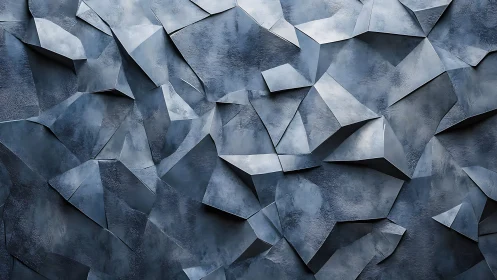 Tessellated metallic relief surface with faceted shadow geometry.