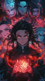 Fiery-eyed anime hero channels burning power of destiny