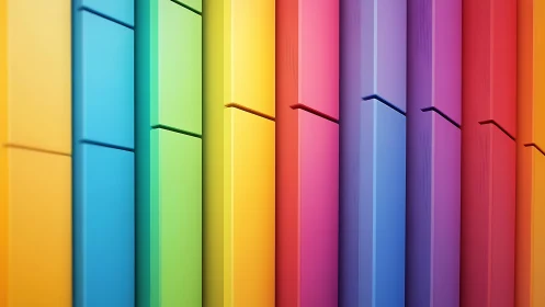 Vertical rainbow panels in clean geometric alignment.