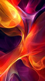 Layered abstract light forms in red, orange and violet tones.