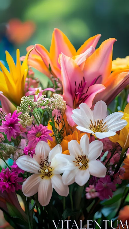 Chromatic Bloom Cascade: Where Daylight Dances Through Petals.